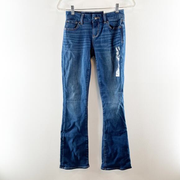 American Eagle Curvy Kick Boot Cut Jeans Blue 00 - Picture 3 of 6